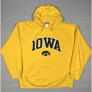 Reebok Heisman Iowa Hawkeyes Hoodie Embroidered Yellow Sweatshirt Sz XXL